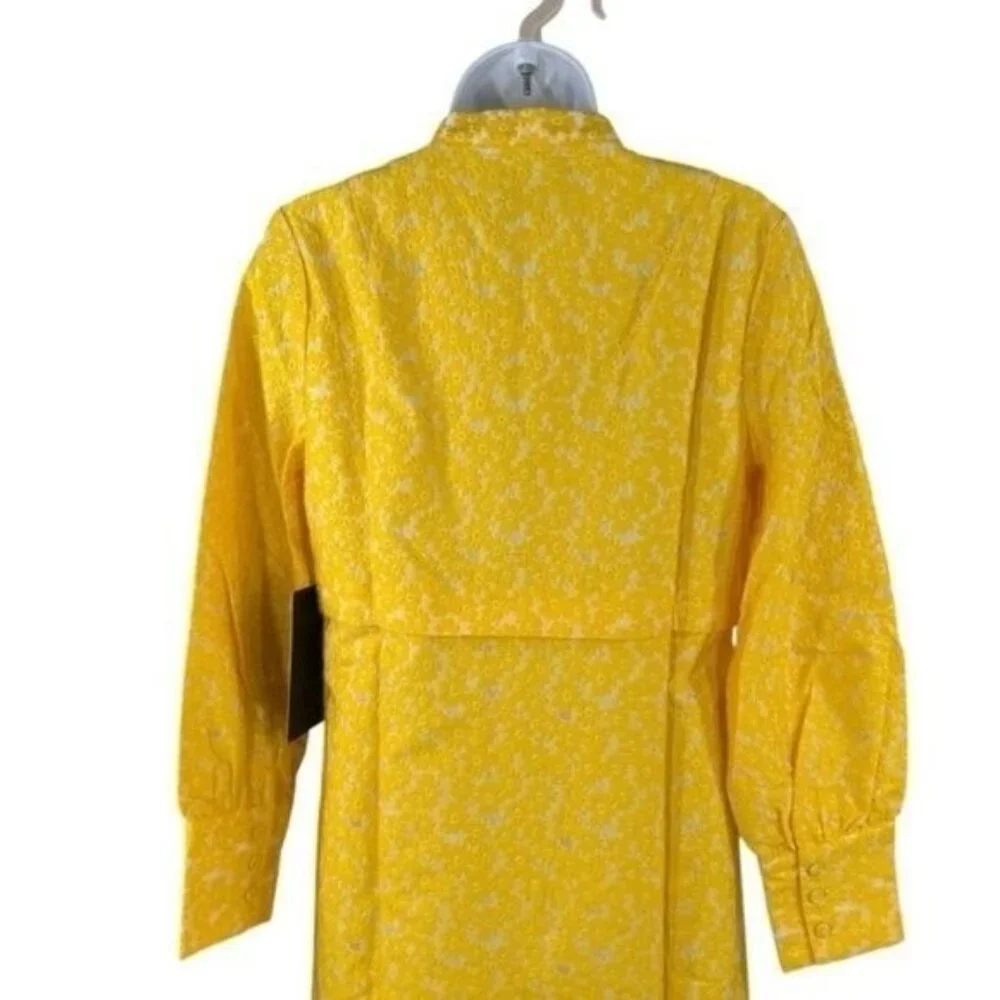 Tuckernuck NEW Yellow Daisy Jacquard Aurelia Long Sleeve Floral Maxi Dress XL - Picture 9 of 13